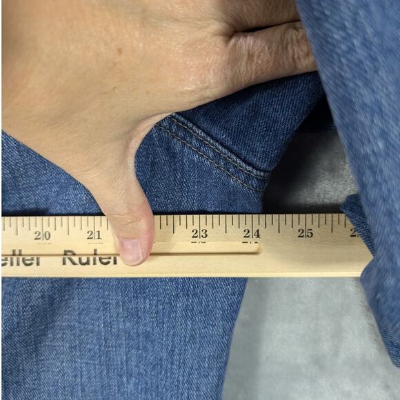 Tommy Hilfiger Jean Jacket Womens 1X Plus Denim Coat Y2K Preppy Vintage READ - Picture 3 of 11